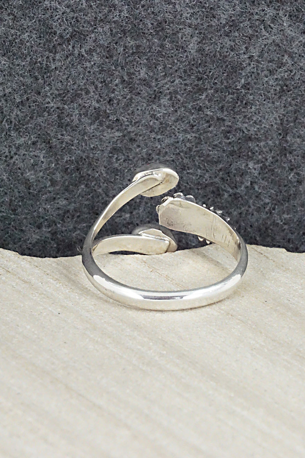 Coral & Sterling Silver Ring - Harris Largo - Size 12.5