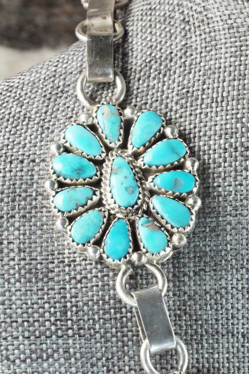 Turquoise & Sterling Silver Necklace and Earrings - Justina Wilson
