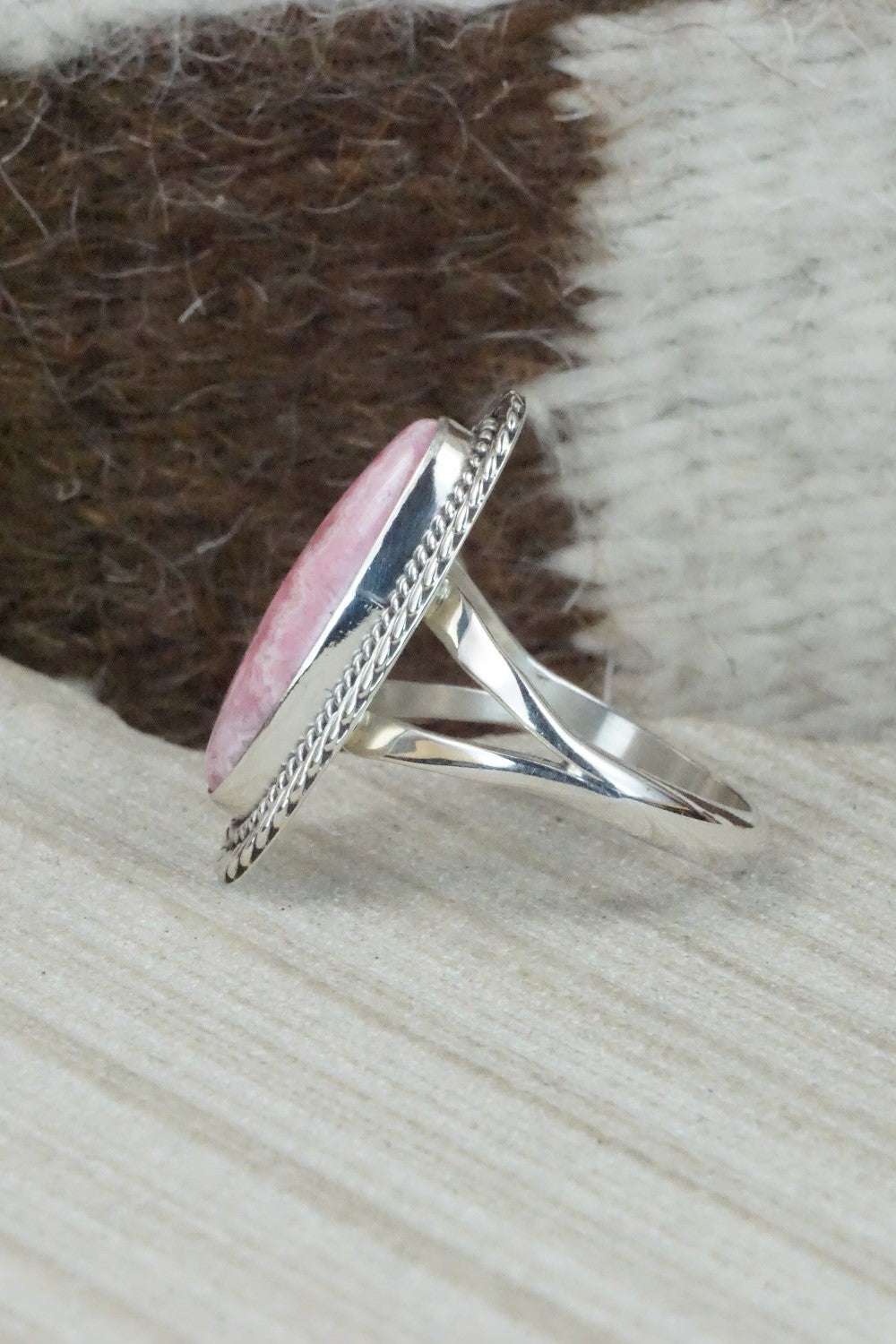 Agate & Sterling Silver Ring - Navajo - Size 10