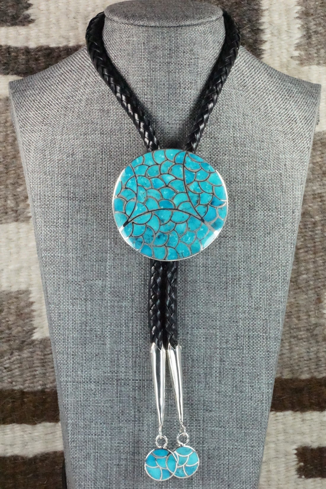 Turquoise & Sterling Silver Bolo Tie - Lynelle Johnson