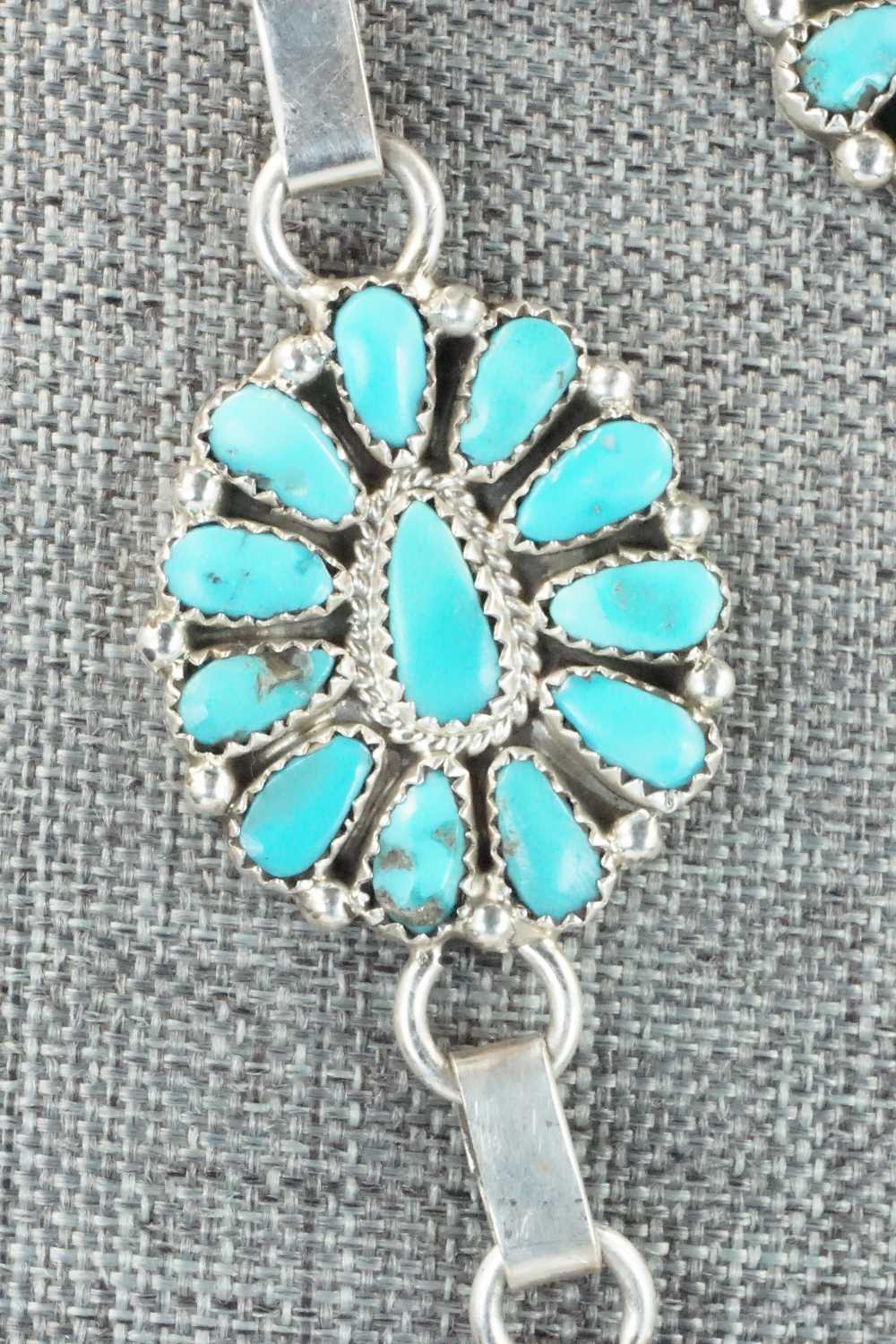 Turquoise & Sterling Silver Necklace and Earrings - Justina Wilson