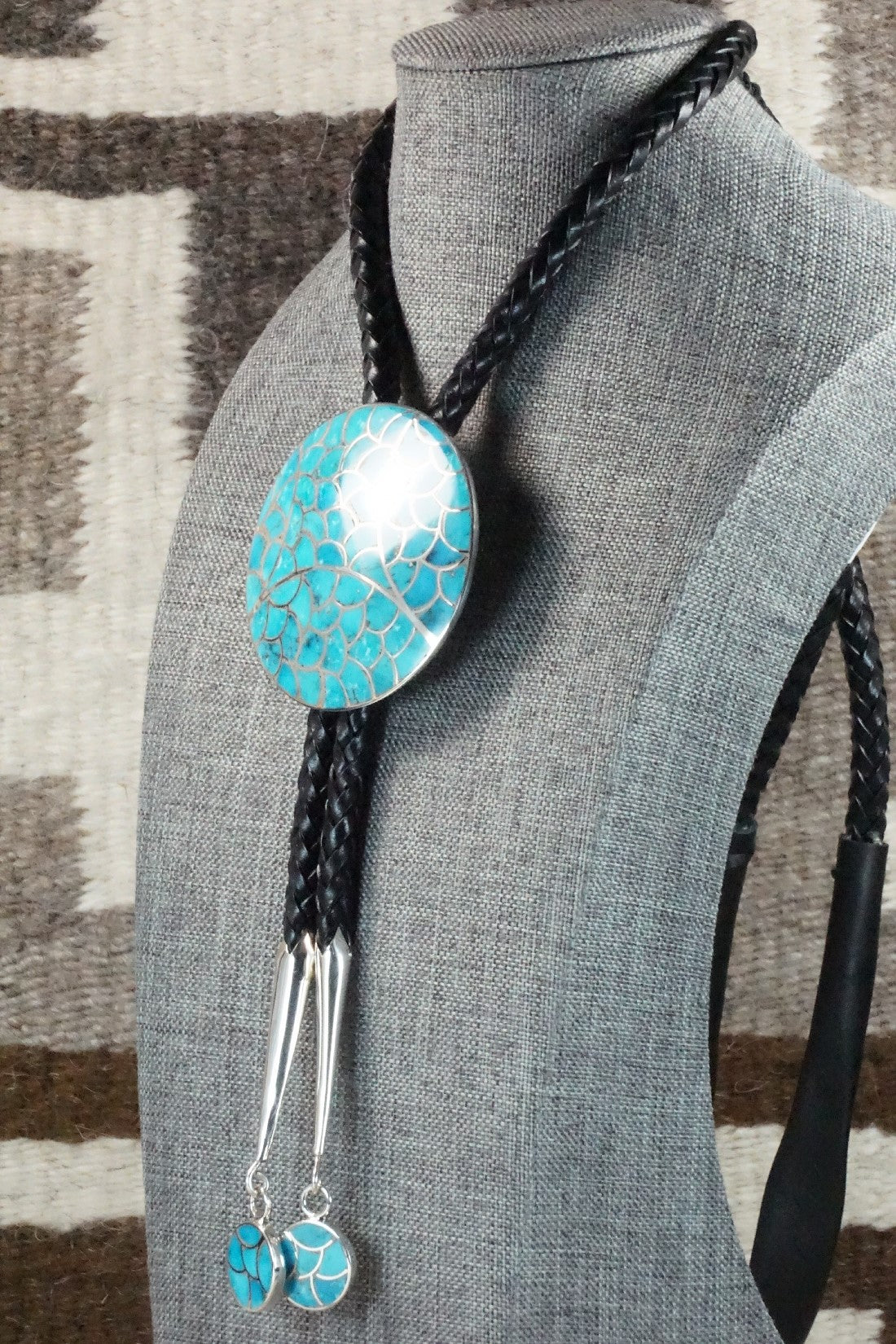 Turquoise & Sterling Silver Bolo Tie - Lynelle Johnson