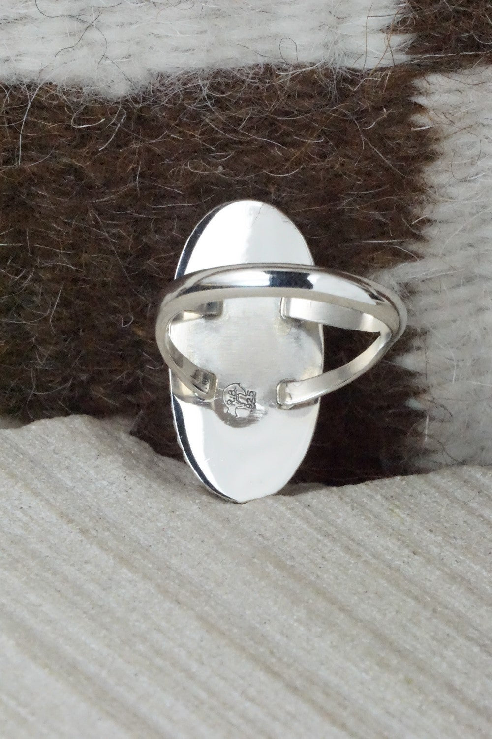 Agate & Sterling Silver Ring - Navajo - Size 10