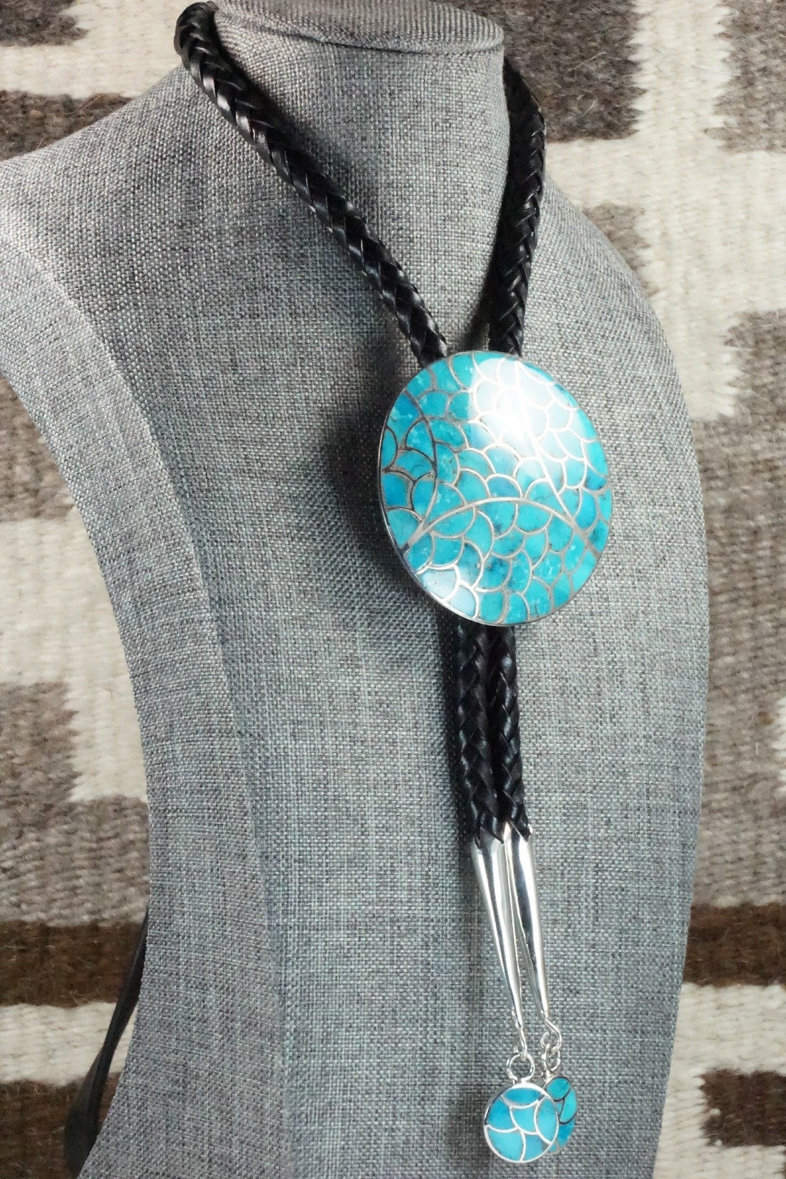 Turquoise & Sterling Silver Bolo Tie - Lynelle Johnson
