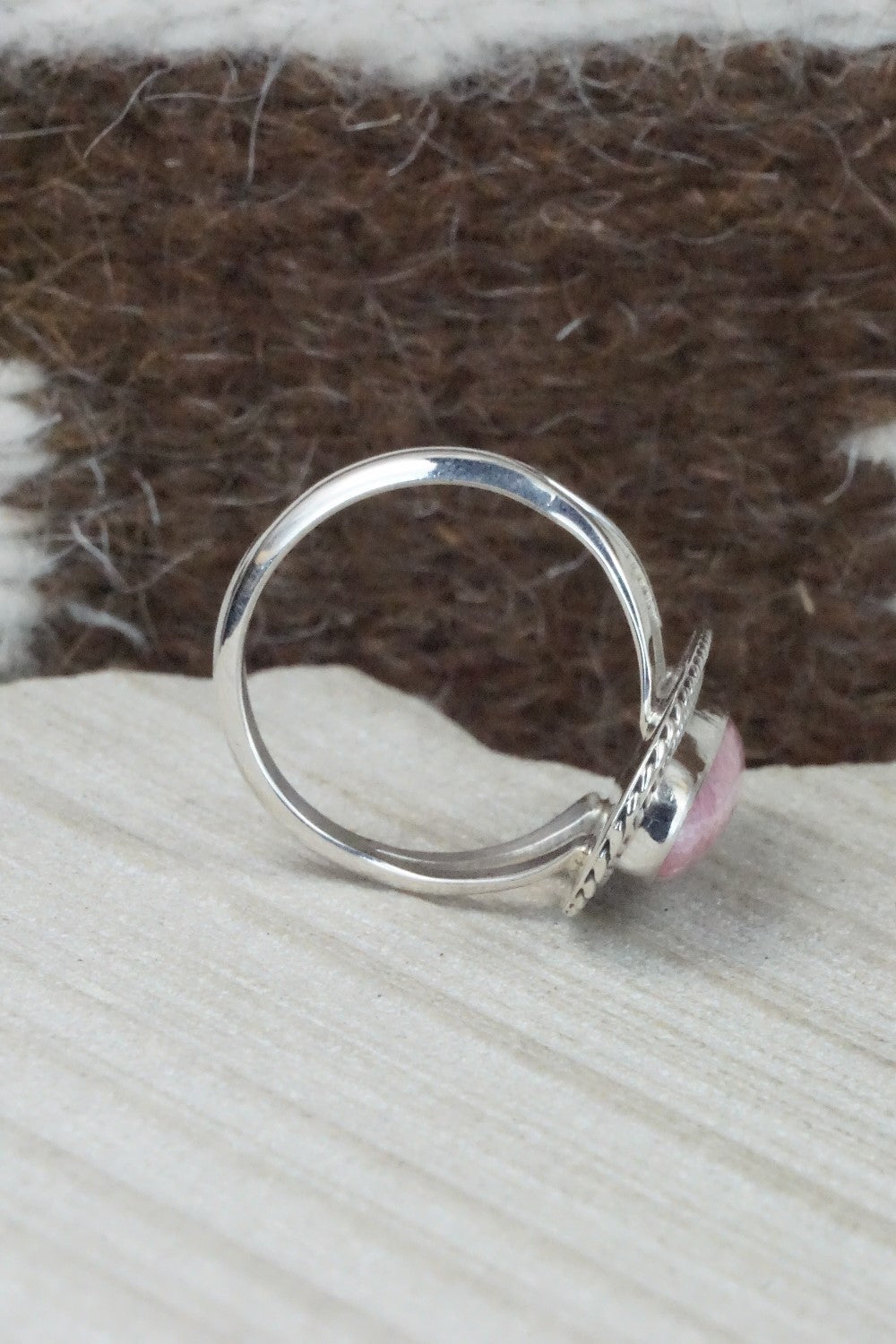 Agate & Sterling Silver Ring - Navajo - Size 10