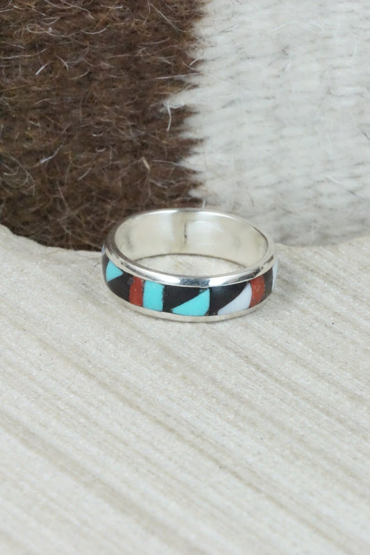 Multi Stone & Sterling Silver Inlay Ring - Rodney Lalio - Size 9
