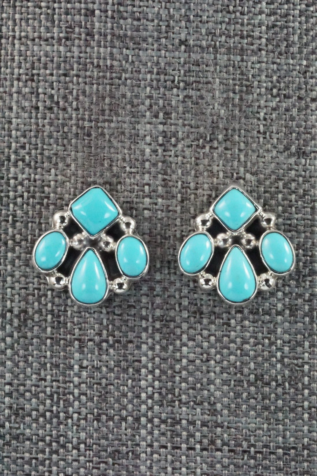 Turquoise & Sterling Silver Earrings - Verley Betone
