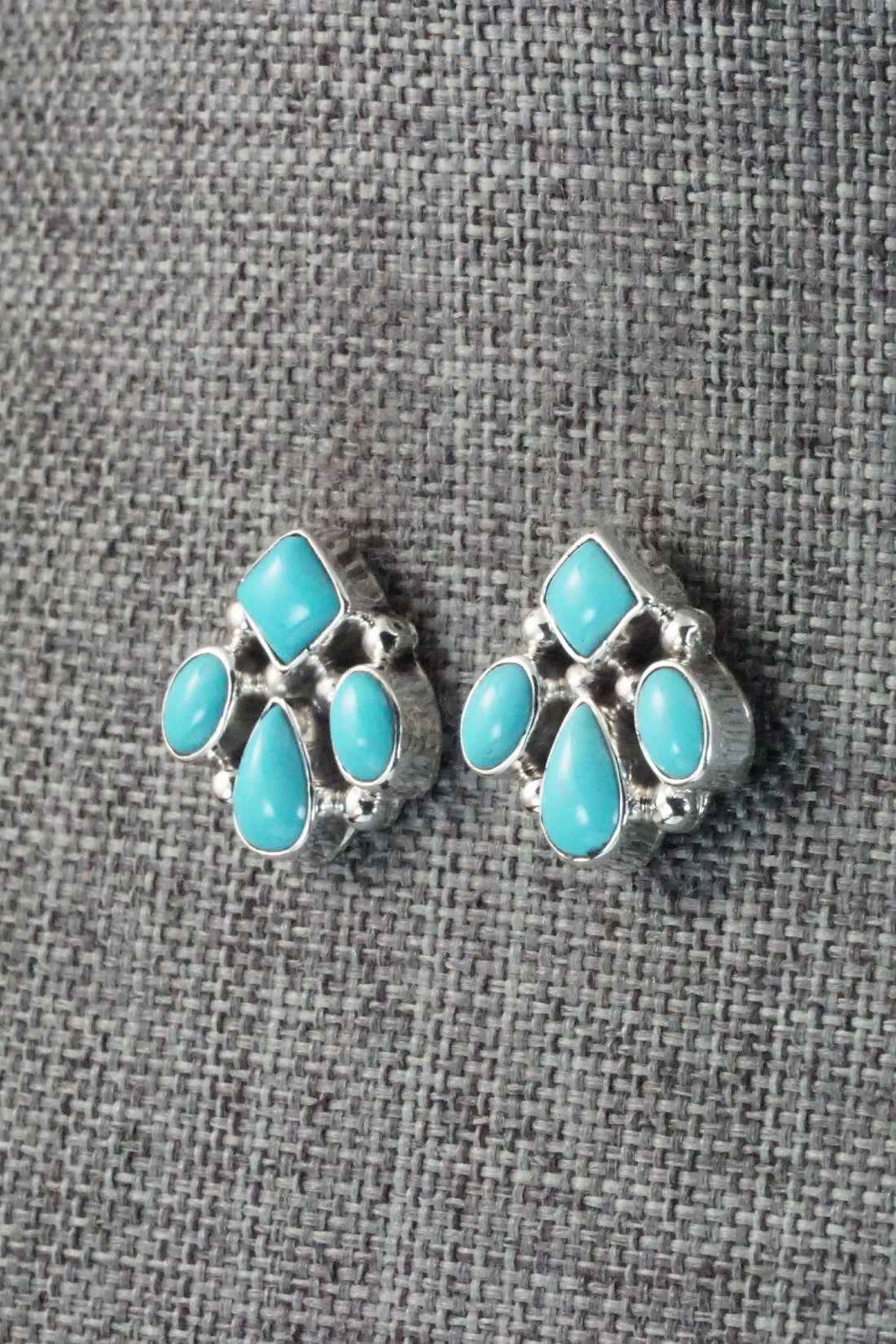 Turquoise & Sterling Silver Earrings - Verley Betone