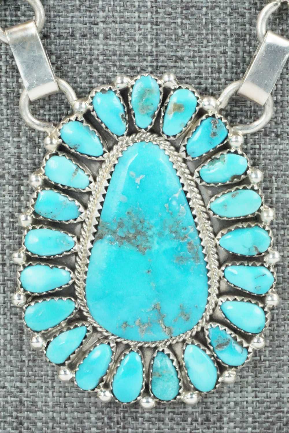 Turquoise & Sterling Silver Necklace and Earrings - Justina Wilson