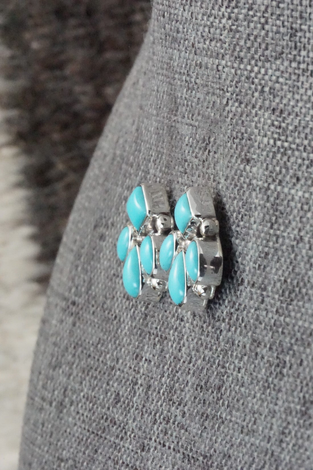Turquoise & Sterling Silver Earrings - Verley Betone