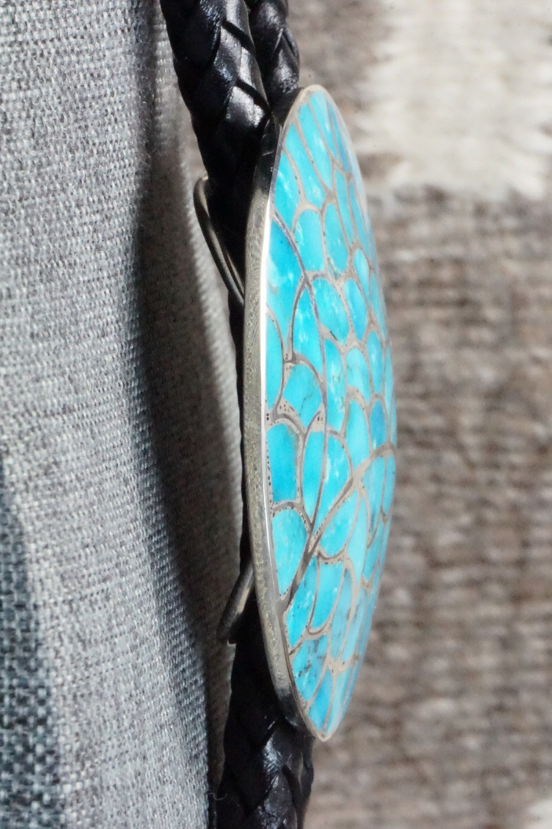 Turquoise & Sterling Silver Bolo Tie - Lynelle Johnson