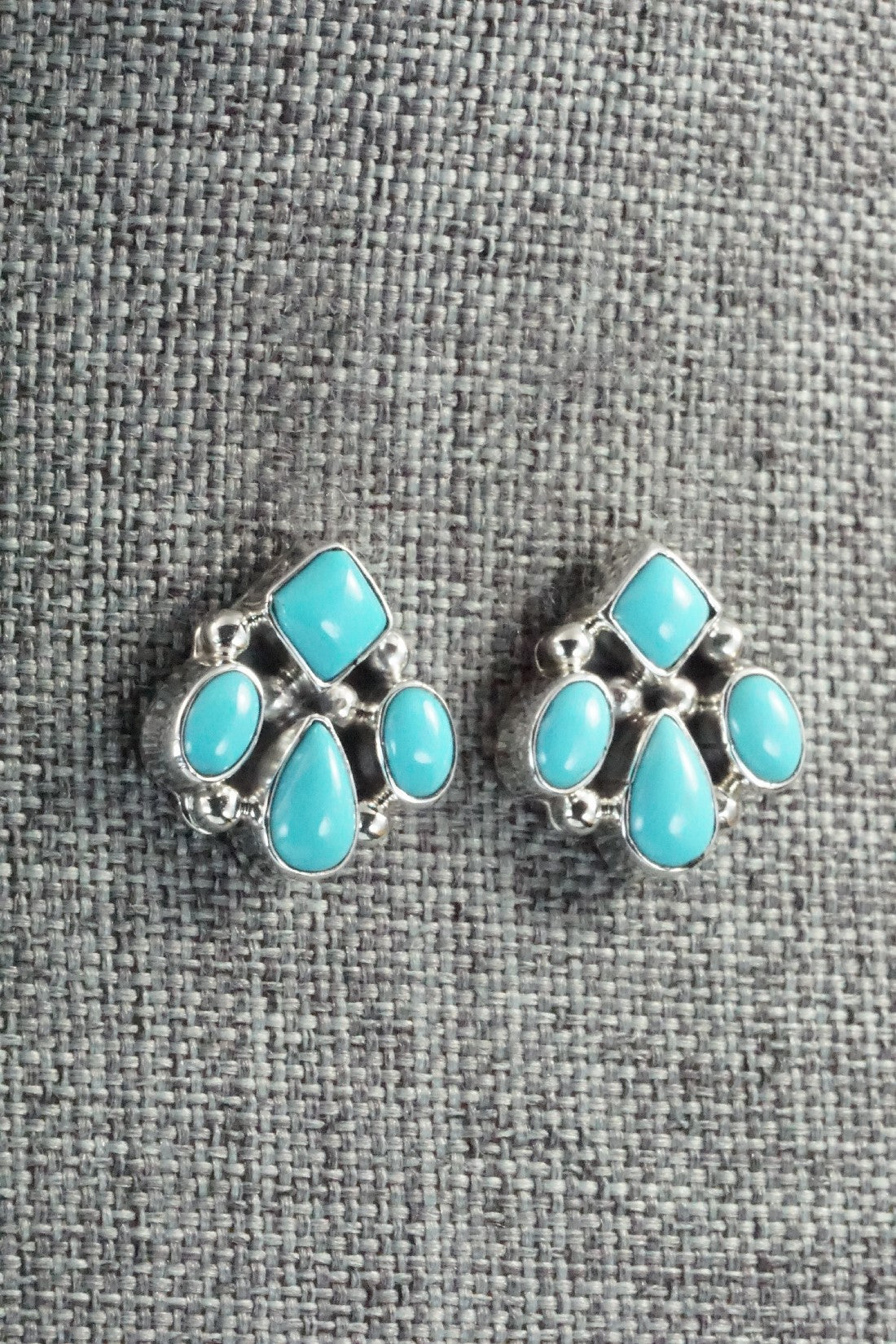 Turquoise & Sterling Silver Earrings - Verley Betone