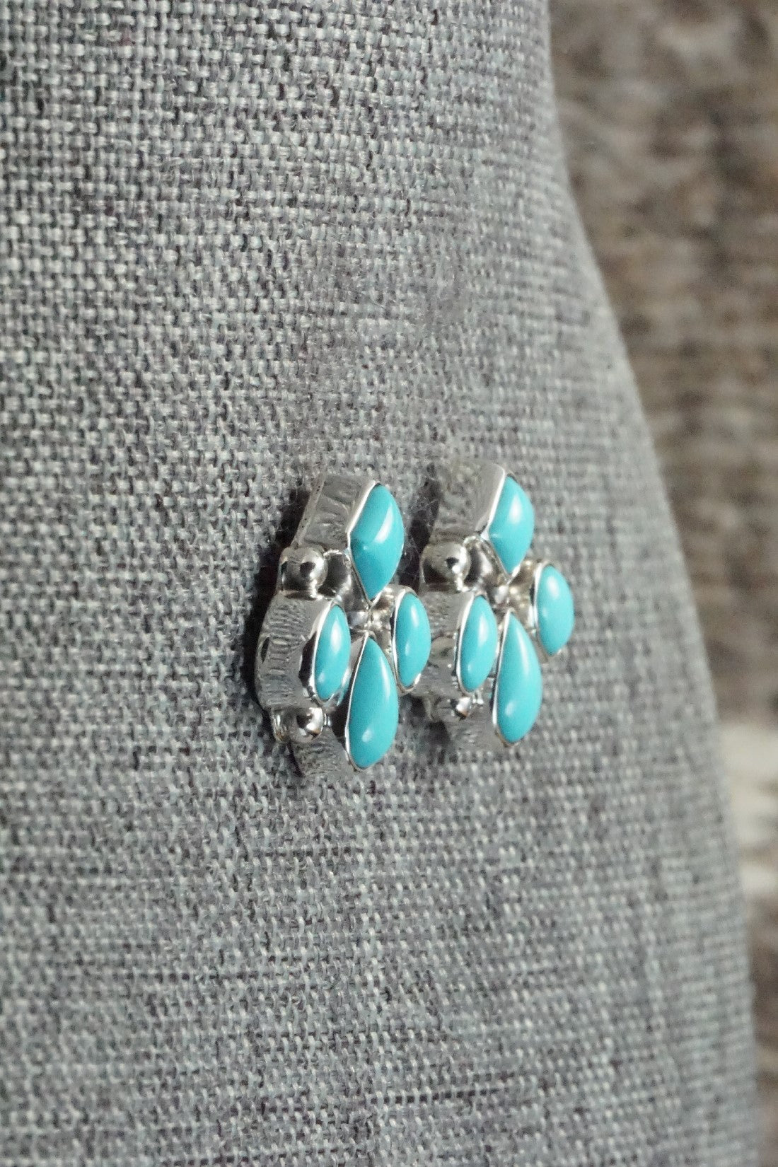 Turquoise & Sterling Silver Earrings - Verley Betone
