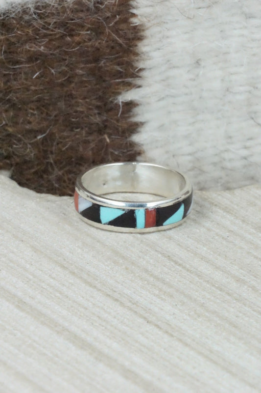 Multi Stone & Sterling Silver Inlay Ring - Rodney Lalio - Size 9.75