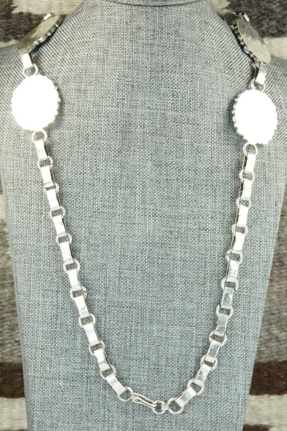 Turquoise & Sterling Silver Necklace and Earrings - Justina Wilson