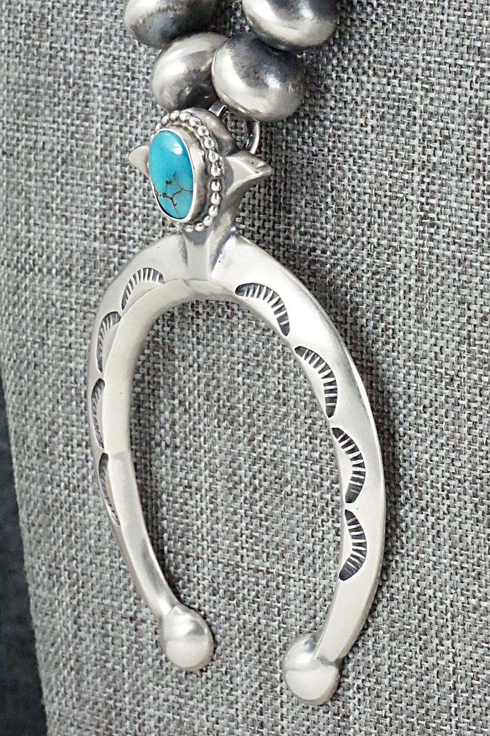 Turquoise & Sterling Silver Navajo Pearl Necklace - Jan Mariano