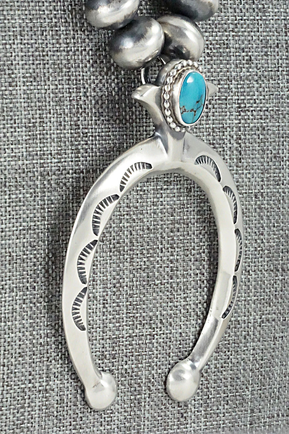 Turquoise & Sterling Silver Navajo Pearl Necklace - Jan Mariano