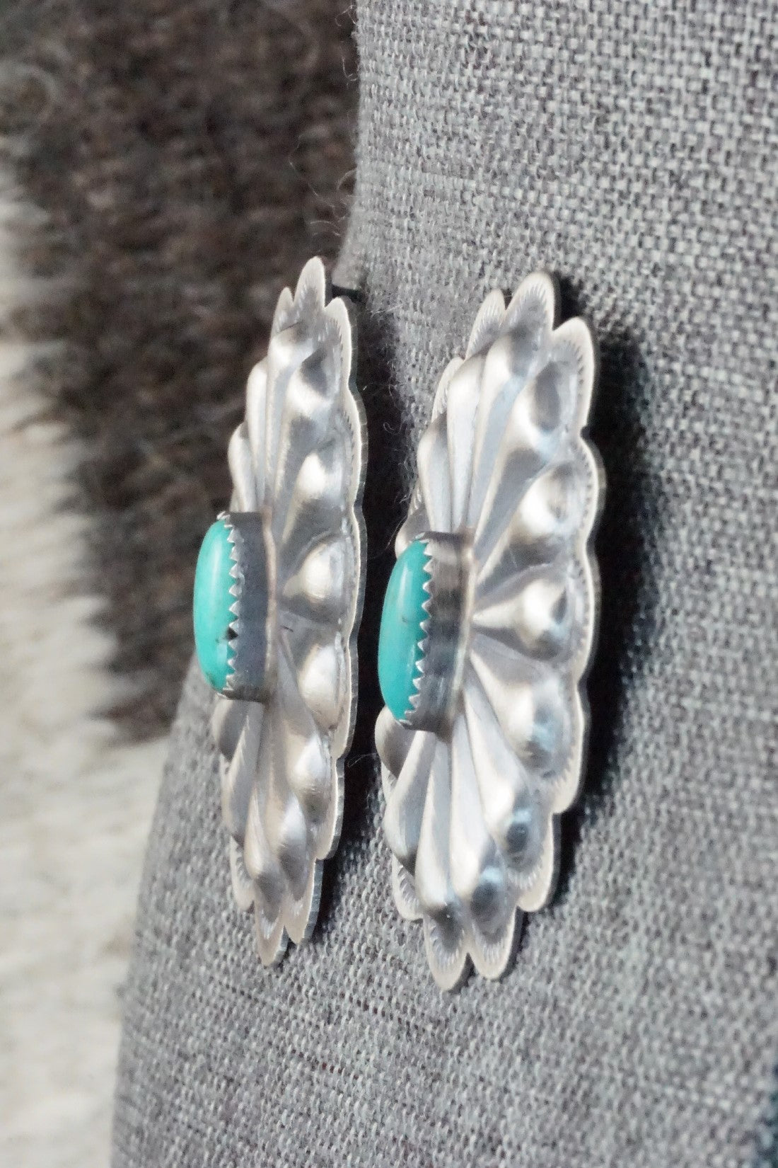 Turquoise & Sterling Silver Earrings - Dale Morgan