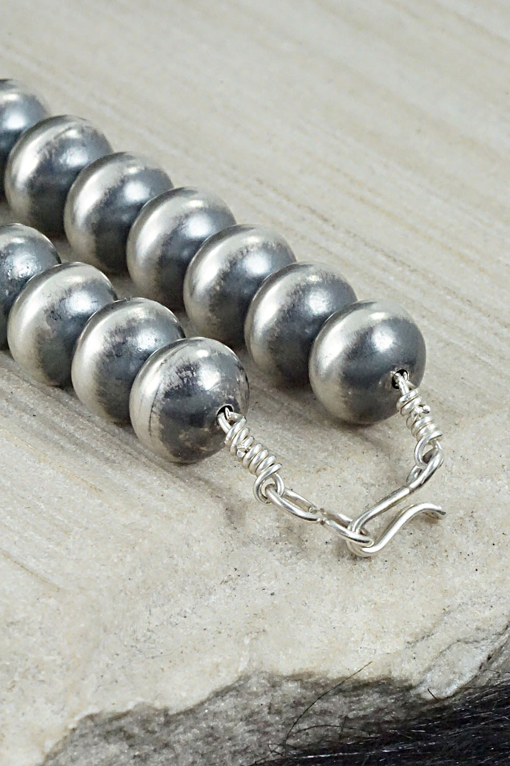Turquoise & Sterling Silver Navajo Pearl Necklace - Jan Mariano