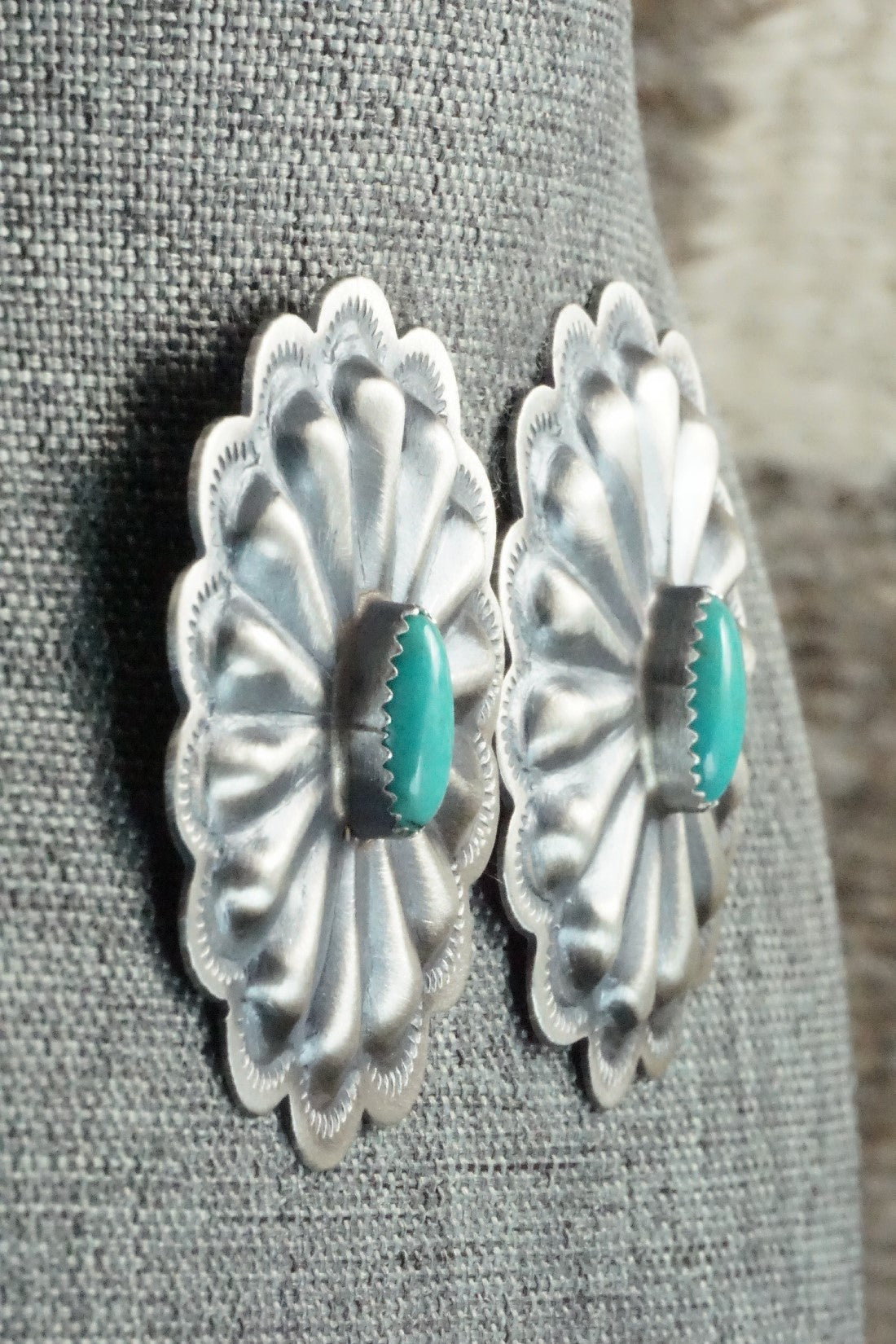 Turquoise & Sterling Silver Earrings - Dale Morgan