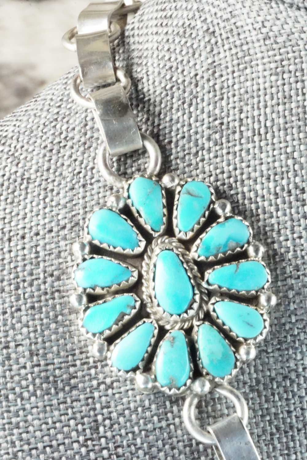 Turquoise & Sterling Silver Necklace and Earrings - Justina Wilson