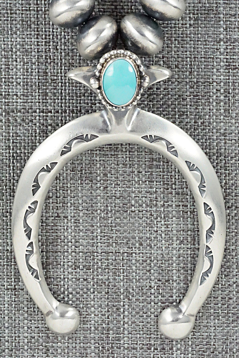 Turquoise & Sterling Silver Navajo Pearl Necklace - Jan Mariano