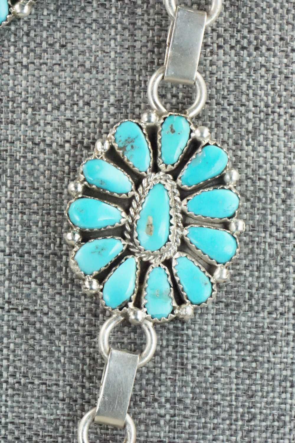Turquoise & Sterling Silver Necklace and Earrings - Justina Wilson