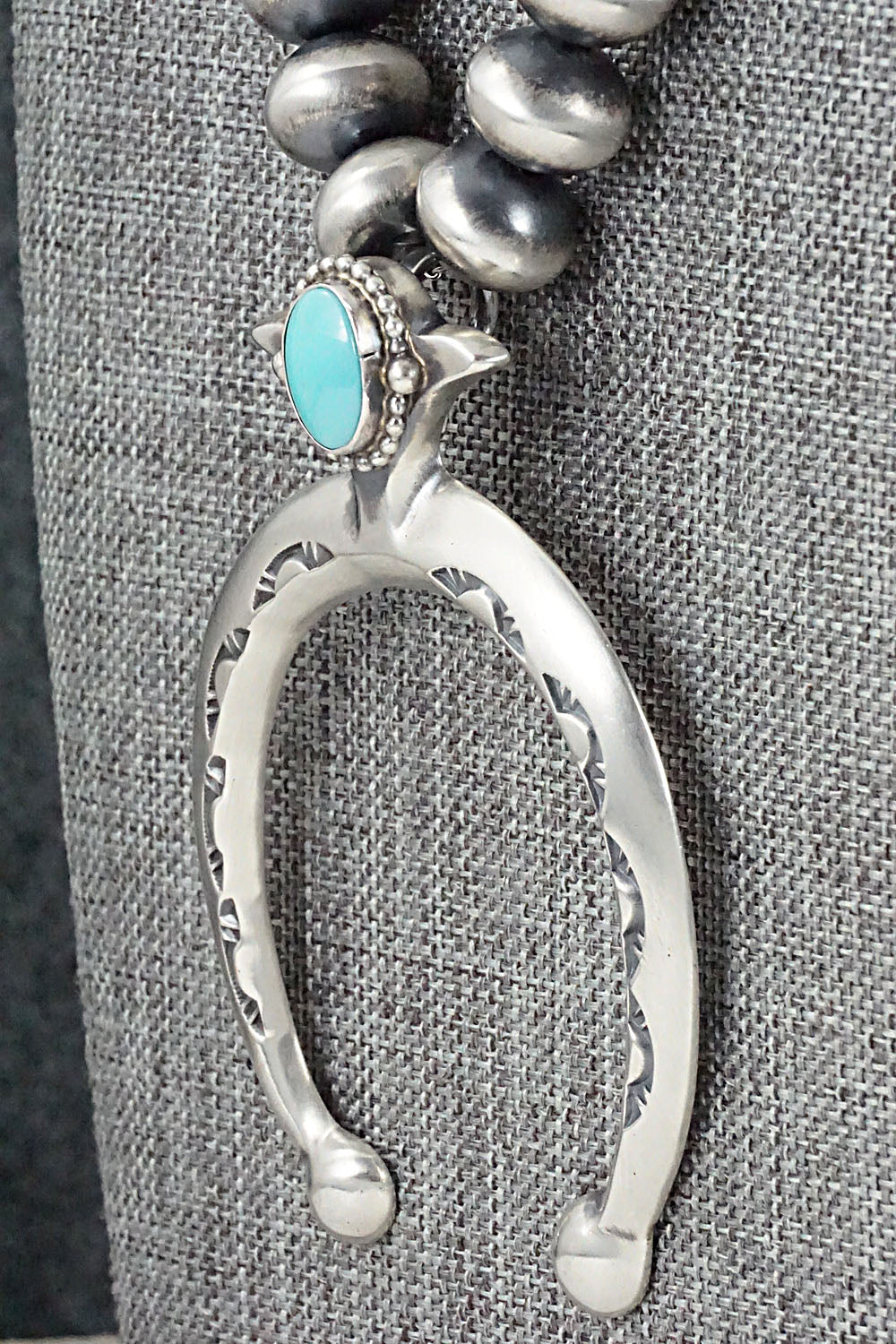 Turquoise & Sterling Silver Navajo Pearl Necklace - Jan Mariano
