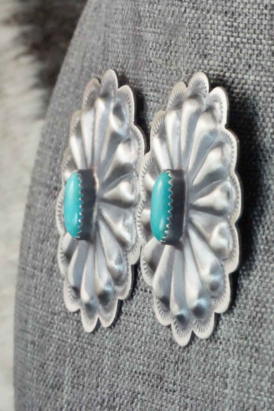 Turquoise & Sterling Silver Earrings - Dale Morgan