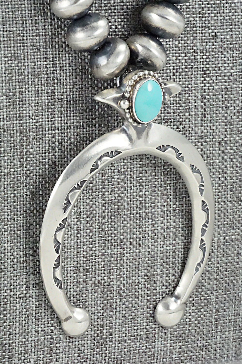 Turquoise & Sterling Silver Navajo Pearl Necklace - Jan Mariano