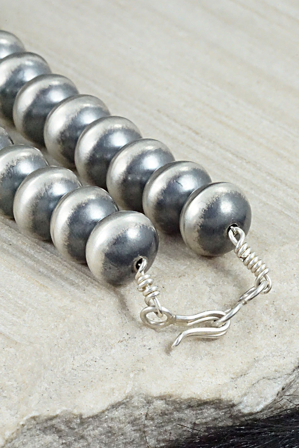 Turquoise & Sterling Silver Navajo Pearl Necklace - Jan Mariano