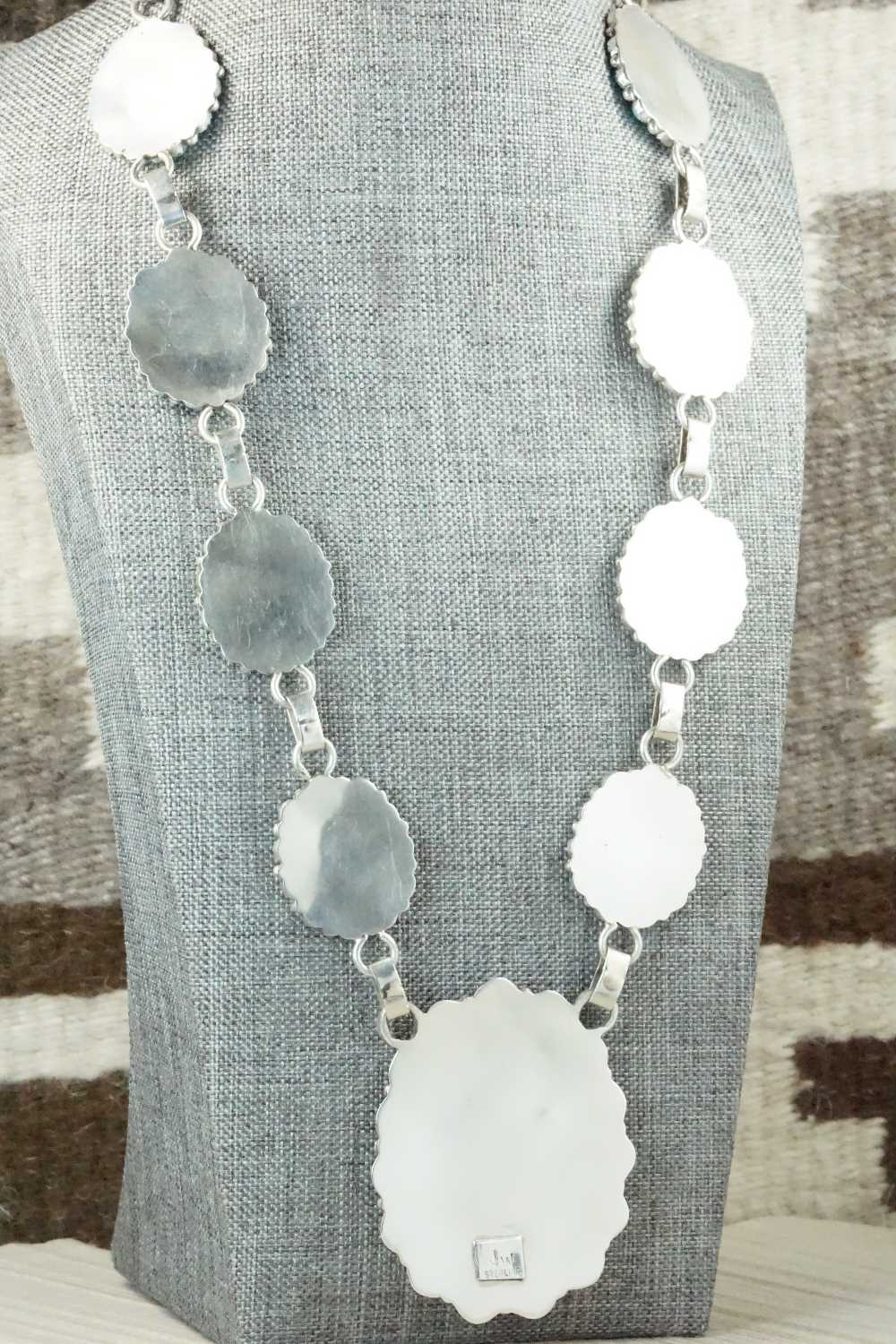 Turquoise & Sterling Silver Necklace and Earrings - Justina Wilson