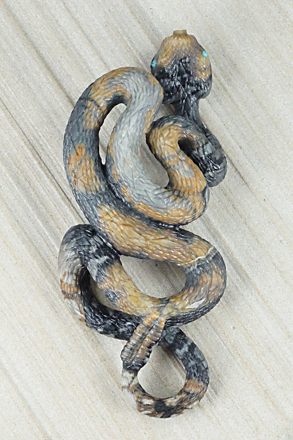 Rattlesnake Zuni Fetish Carving - Travis Lasiloo