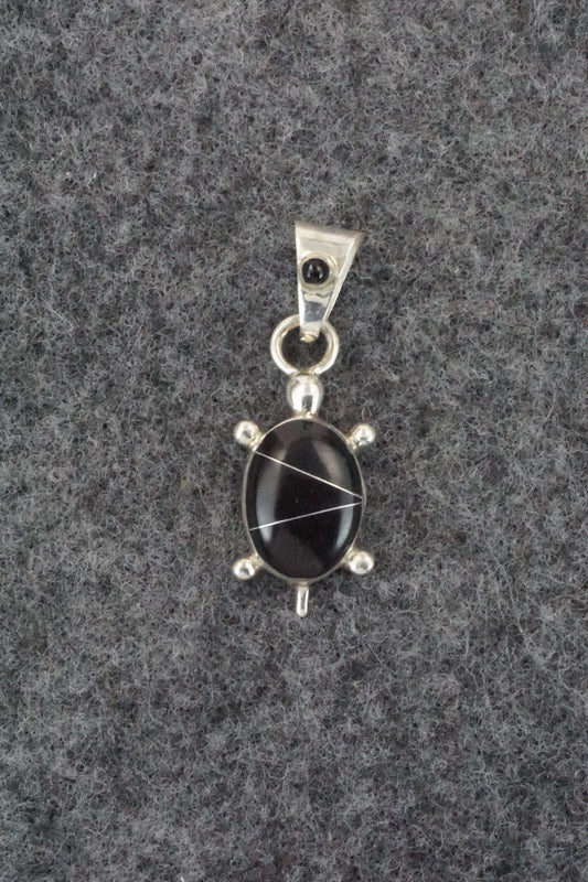Onyx & Sterling Silver Inlay Pendant - Bryan Sandoval