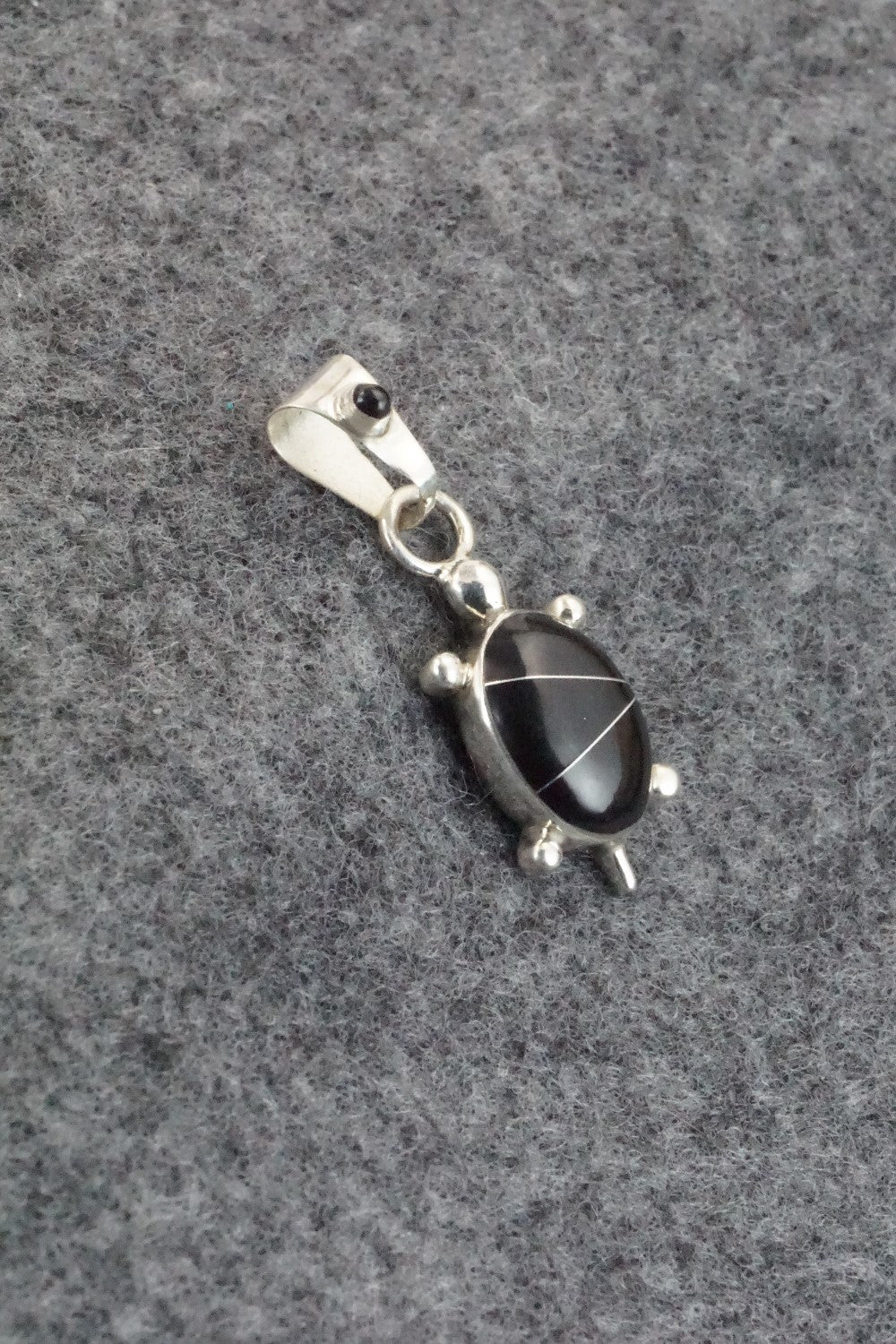 Onyx & Sterling Silver Inlay Pendant - Bryan Sandoval
