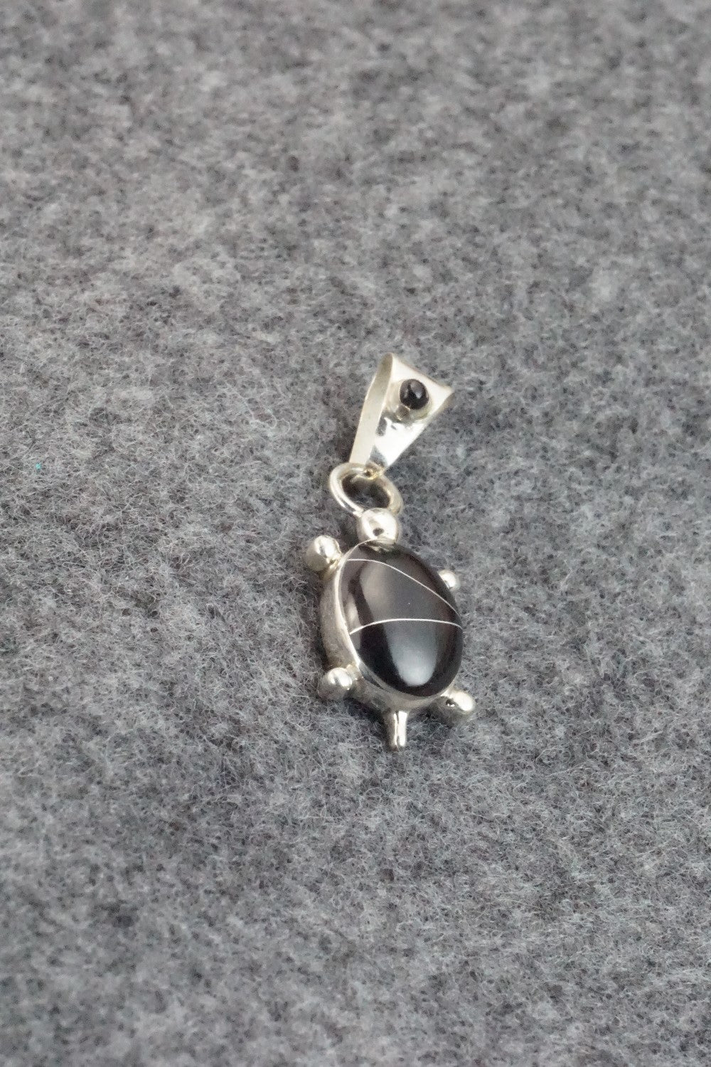Onyx & Sterling Silver Inlay Pendant - Bryan Sandoval