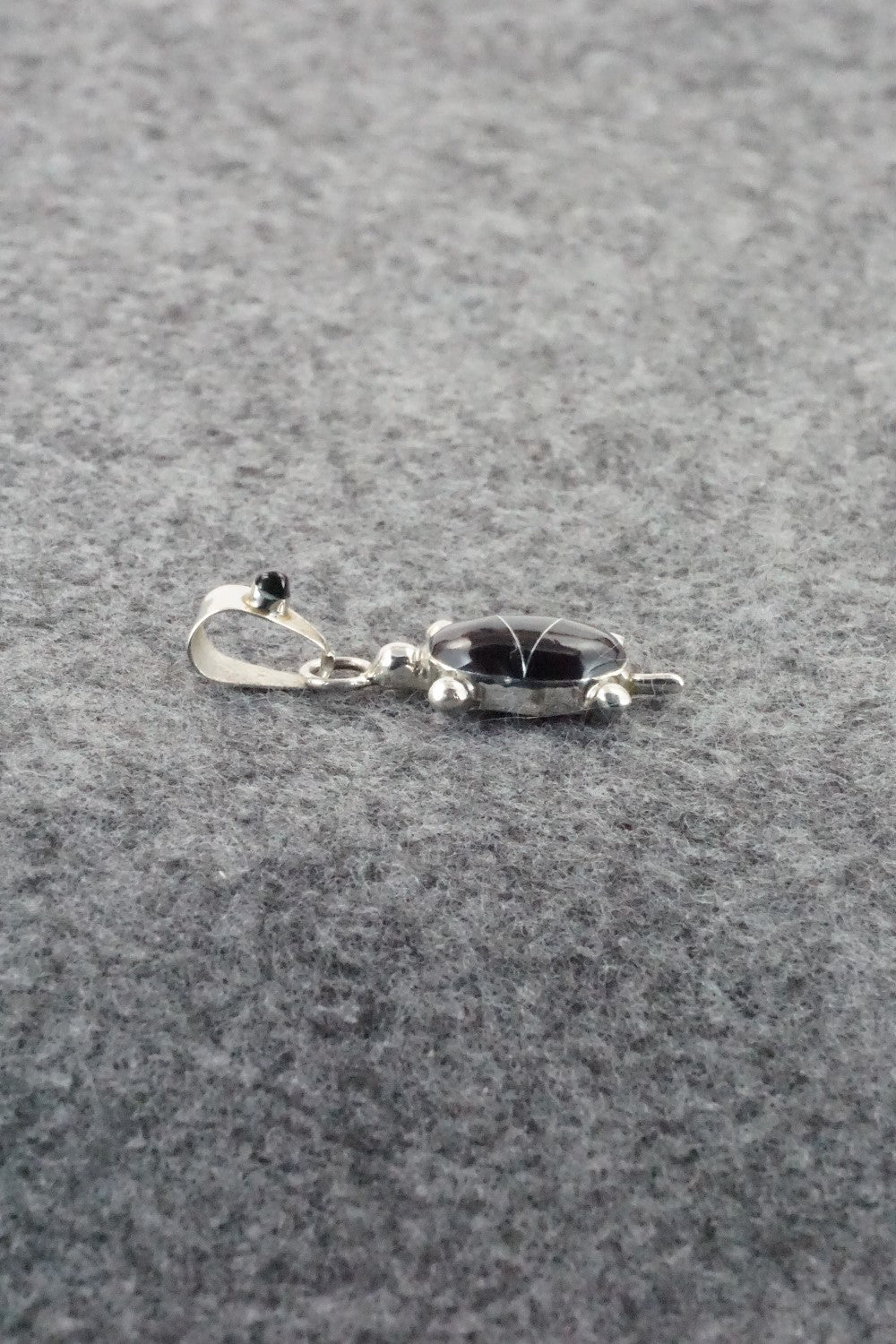 Onyx & Sterling Silver Inlay Pendant - Bryan Sandoval