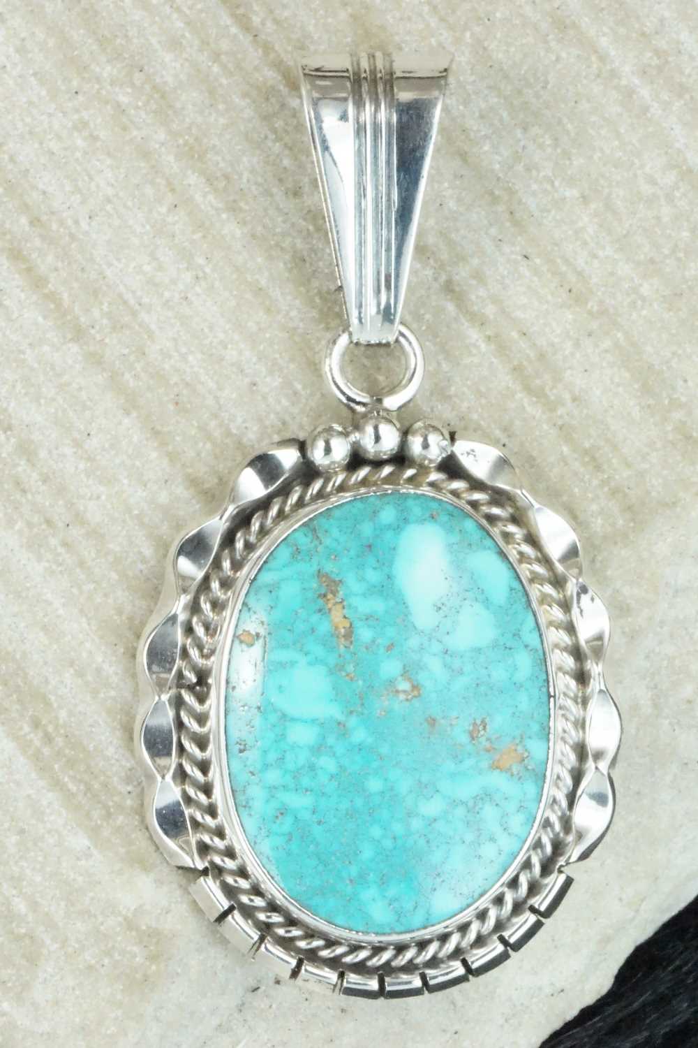 Turquoise & Sterling Silver Pendant - Samuel Yellowhair