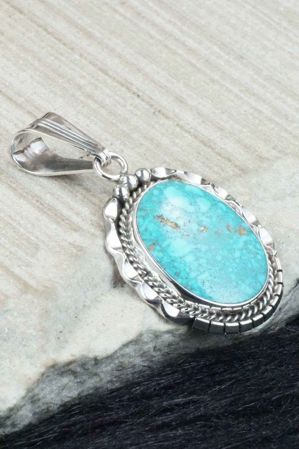 Turquoise & Sterling Silver Pendant - Samuel Yellowhair