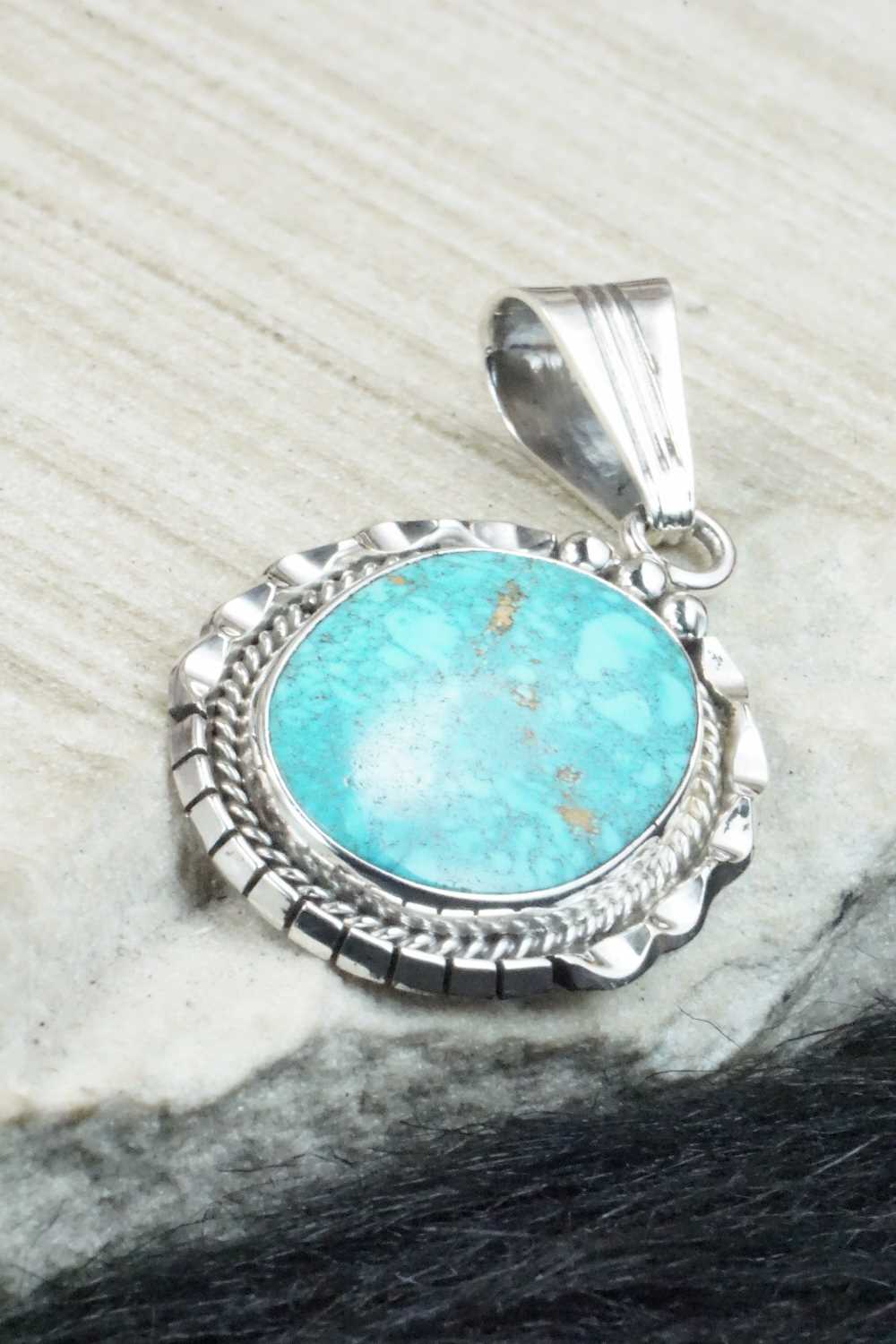 Turquoise & Sterling Silver Pendant - Samuel Yellowhair