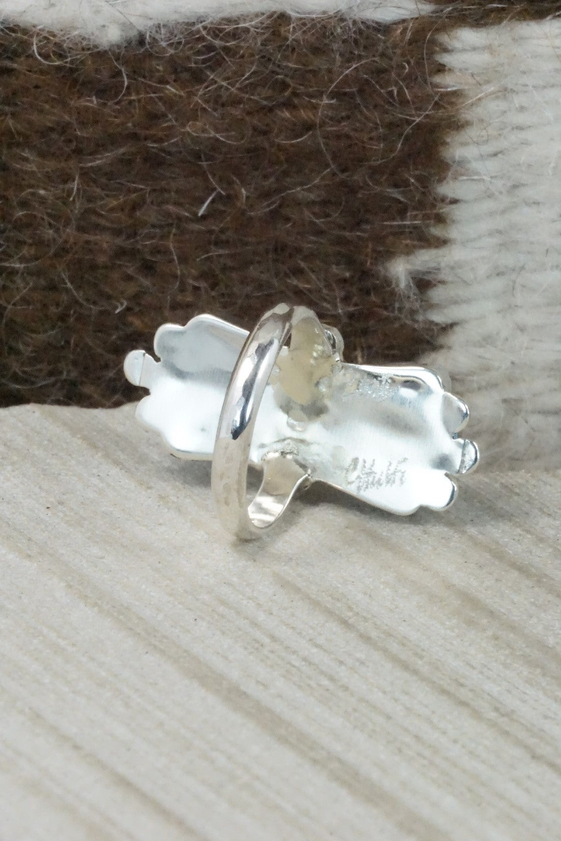 Turquoise & Sterling Silver Ring - Carlene Hattie - Size 6.5