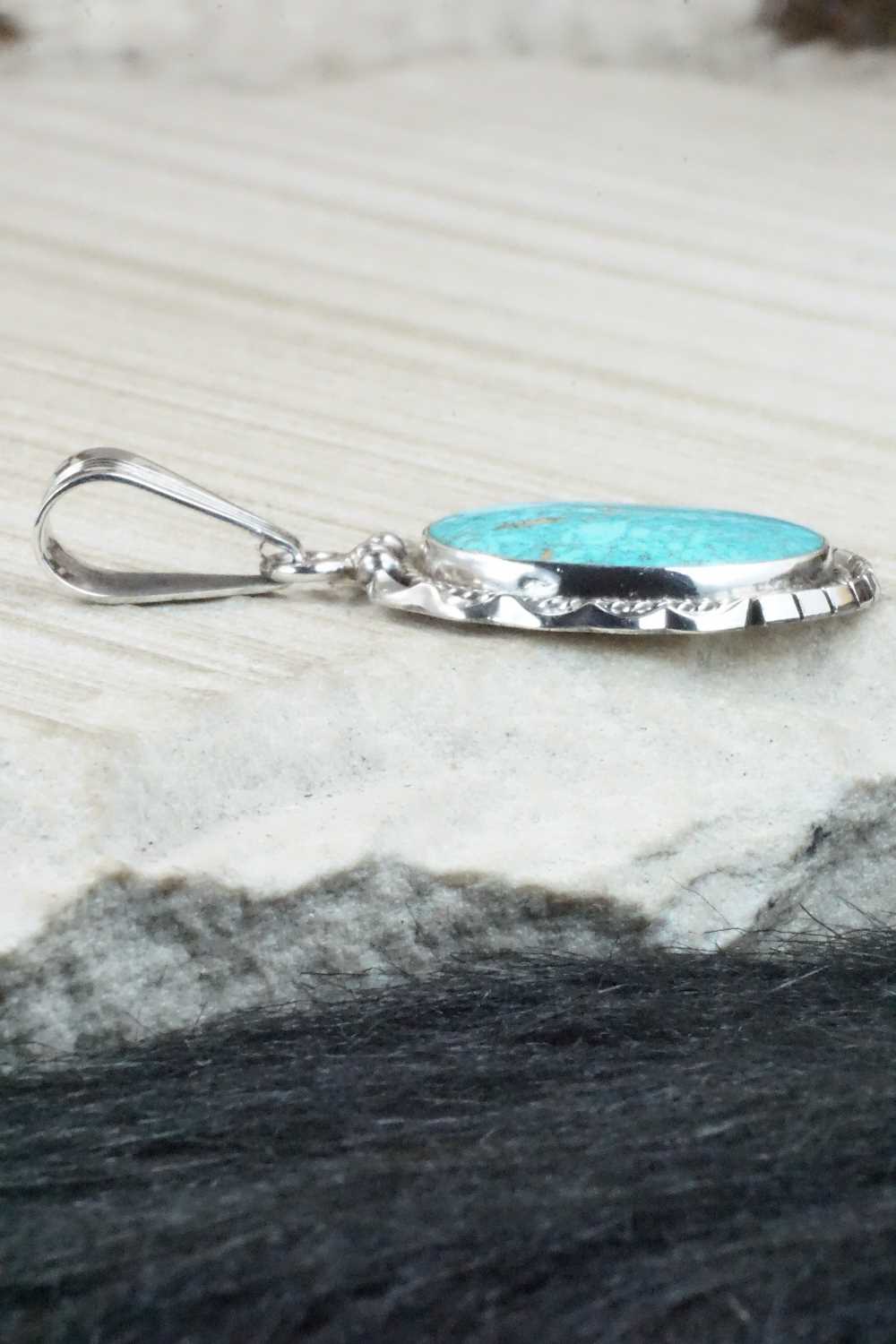 Turquoise & Sterling Silver Pendant - Samuel Yellowhair