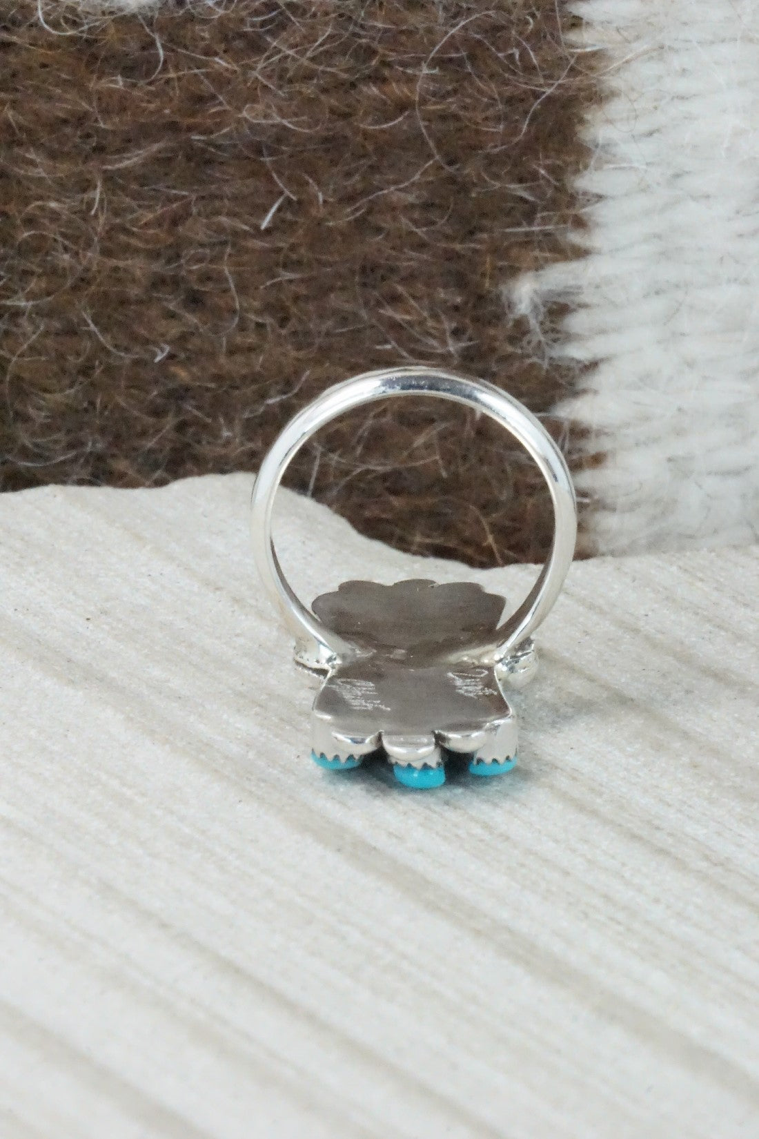 Turquoise & Sterling Silver Ring - Carlene Hattie - Size 6.5