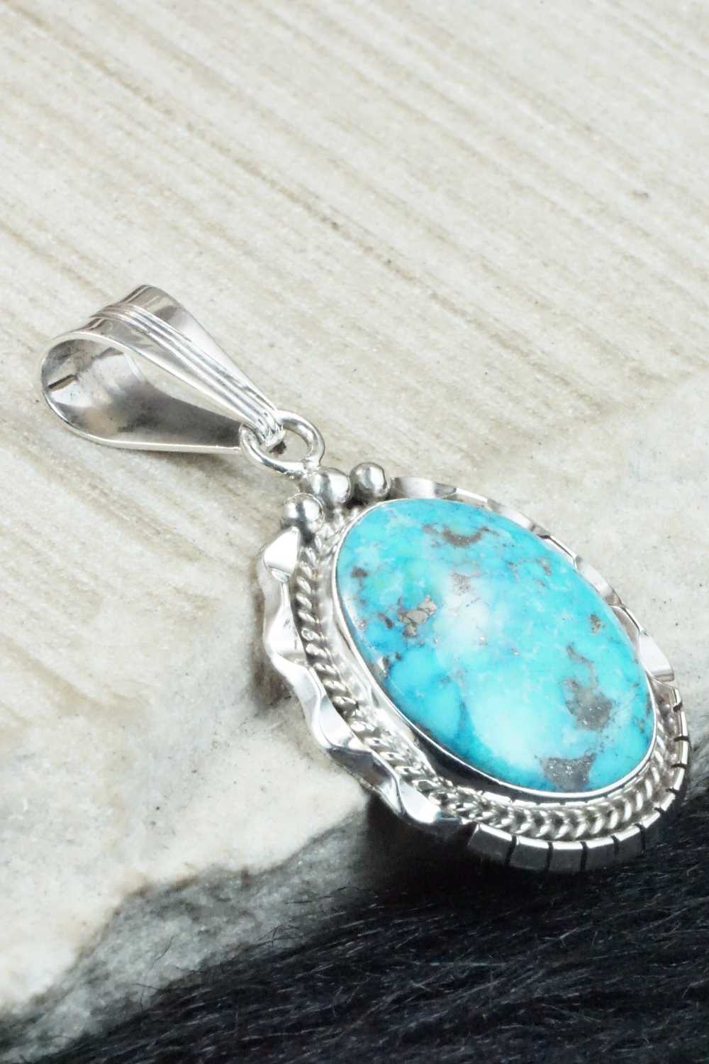 Turquoise & Sterling Silver Pendant - Samuel Yellowhair