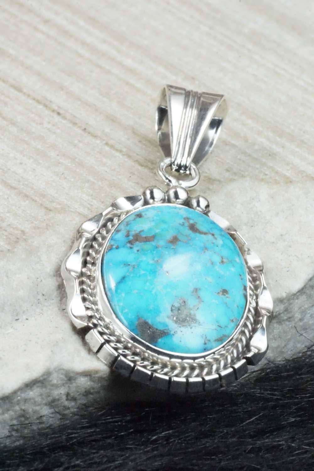 Turquoise & Sterling Silver Pendant - Samuel Yellowhair