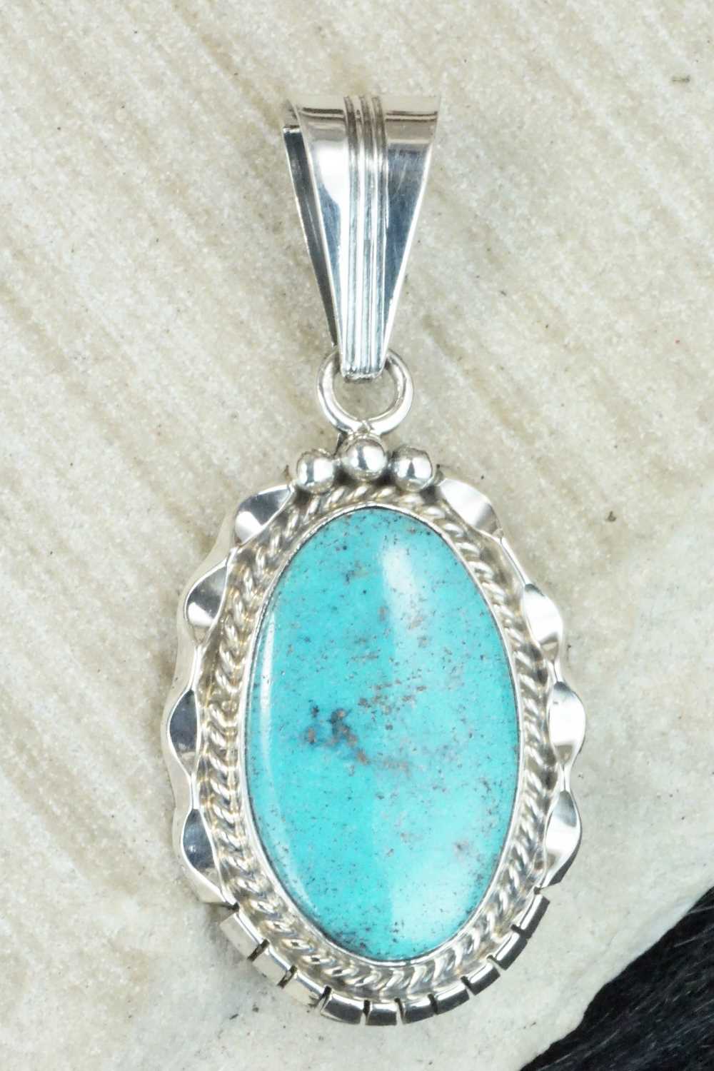 Turquoise & Sterling Silver Pendant - Samuel Yellowhair