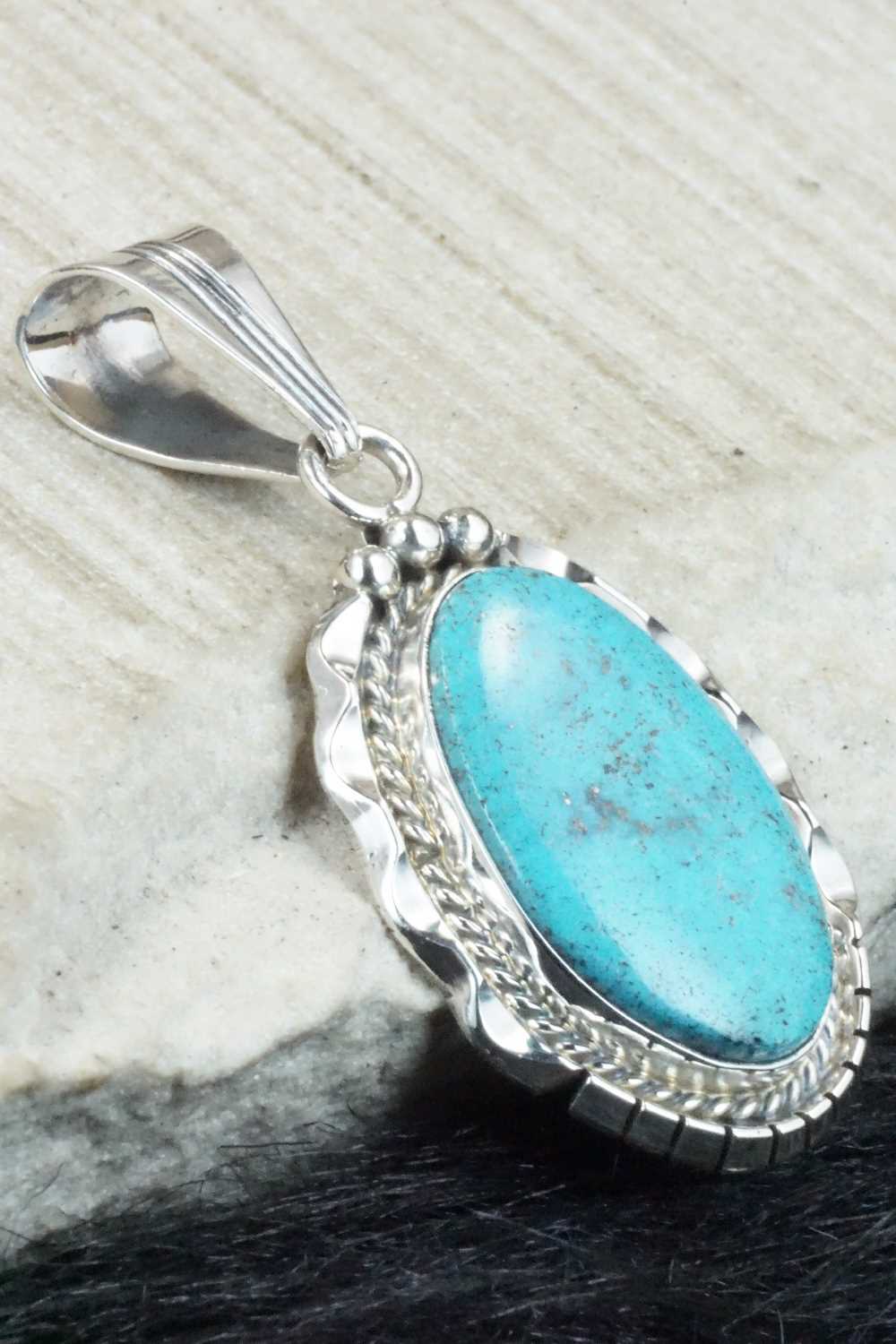 Turquoise & Sterling Silver Pendant - Samuel Yellowhair