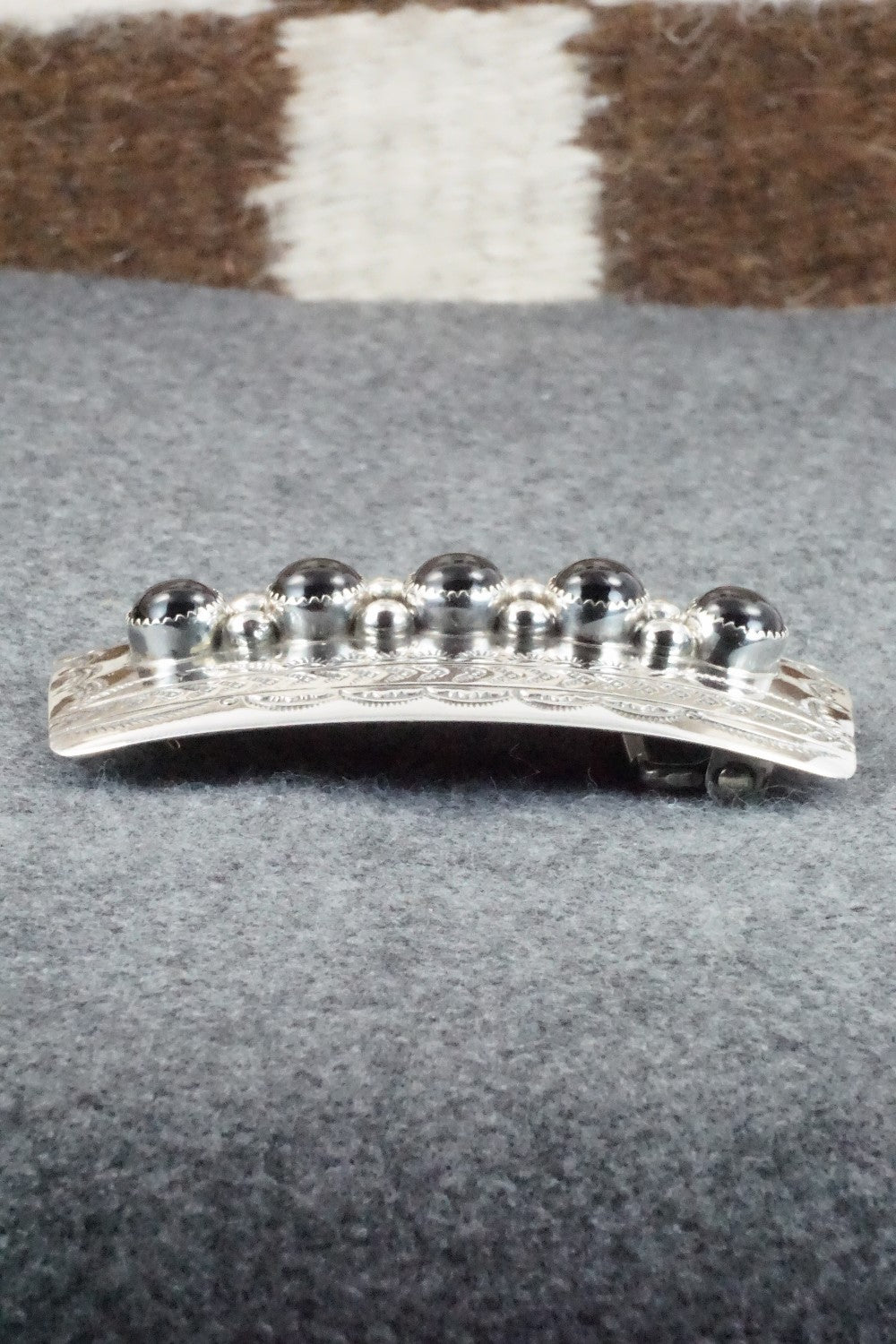Onyx and Sterling Silver Belt Buckle - Wilbur Myers