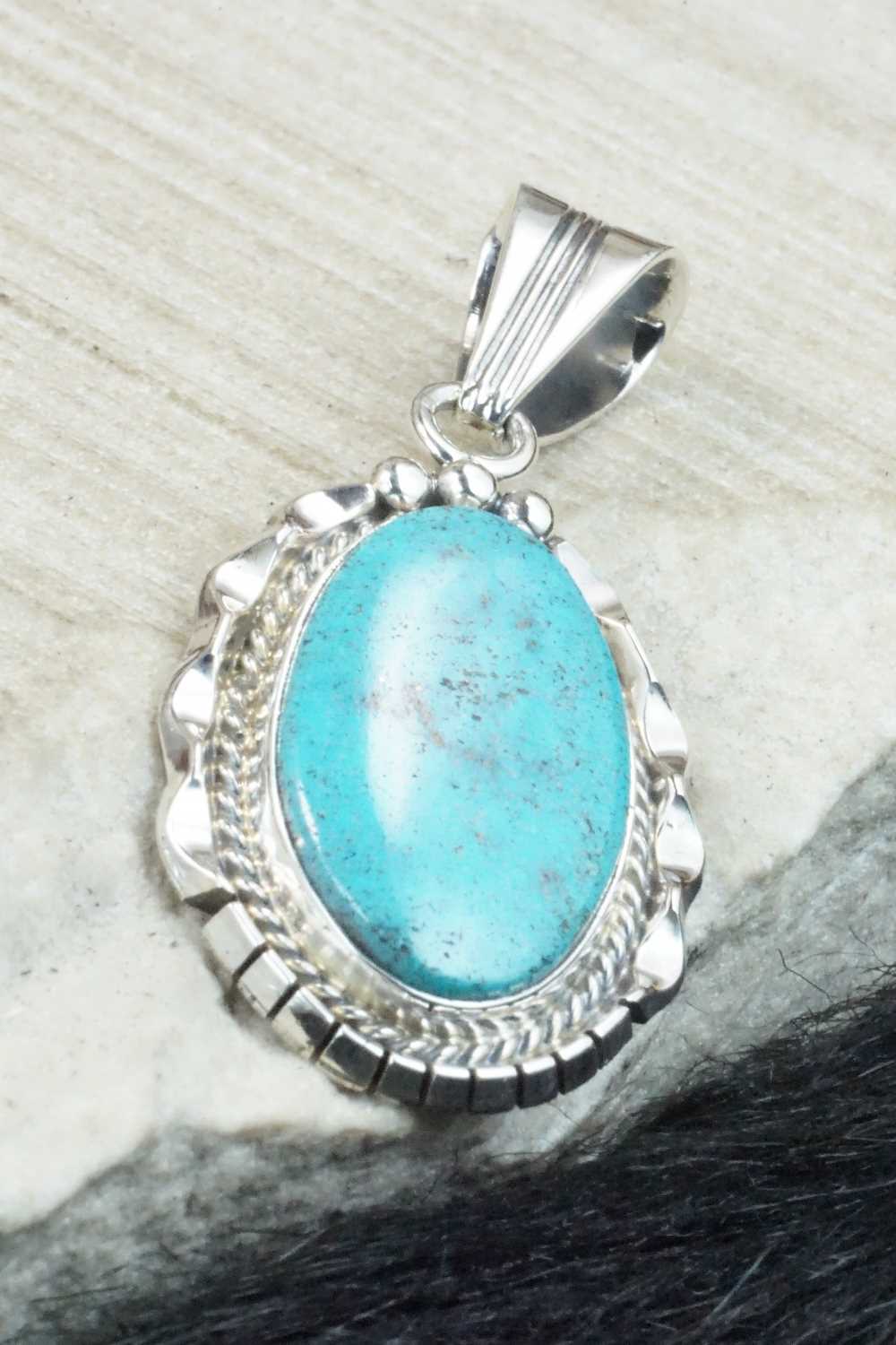 Turquoise & Sterling Silver Pendant - Samuel Yellowhair