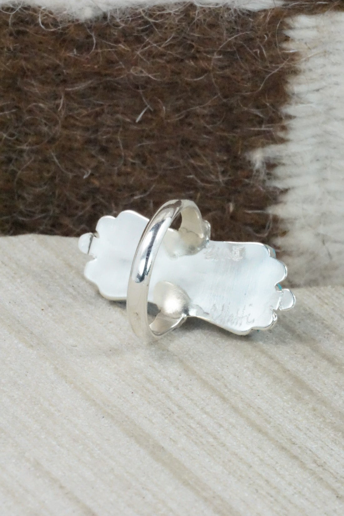 Turquoise & Sterling Silver Ring - Carlene Hattie - Size 6.25